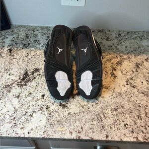 Black and White Sneakers with Fluffy Accents